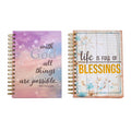 160 Sht Jumbo Spiral Religious Wishful Blessings Hot Stamp Journal, 8.5"X6.25", 2 Designs