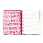 160Sht/320Pge Jumbo Spiral Messy Bun Journal, 8.5"X6.25"