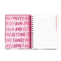 160Sht/320Pge Jumbo Spiral Messy Bun Journal, 8.5"X6.25"