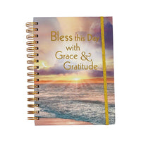 160 SHT JUMBO SPIRAL HOT STAMP JOURNAL RELIGIOUS INSPIRATIONAL OCEAN, 8.5"x6.25", 2 DESIGNS (6/24)