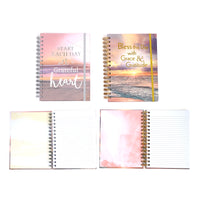 160 SHT JUMBO SPIRAL HOT STAMP JOURNAL RELIGIOUS INSPIRATIONAL OCEAN, 8.5"x6.25", 2 DESIGNS (6/24)