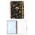 160 Sht Jumbo Spiral Hot Stamp Journal, Black Florals, 8.5"X6.25"