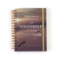 160 Sht/320 Religious Spiral Journals,Footprints In Sand, 8.5"X6.25"