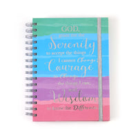 160Sht/320Pg Hot Stamp Spiral Journal, Serenity Prayer, 8.5"X6.25"