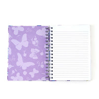 160Sht/320Pg  Hot Stamp Spiral Journal, Butterfly Faith, 8.5"X6.25"