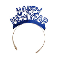 3Pcs Happy New Year Foil Tiaras With Assorted Colors 12/48
