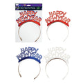 3Pcs Happy New Year Foil Tiaras With Assorted Colors 12/48