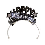 3Pc 8" New Year Glitter Headband, 3 Colors Assorted