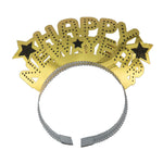 3Pc 8" New Year Glitter Headband, 3 Colors Assorted