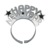 3Pc 8" New Year Glitter Headband, 3 Colors Assorted