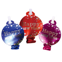 5.5" 6Pcs Hologram Printed New Year Blowouts, 2 Assortments