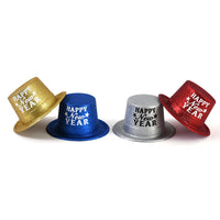 New Year Glitter Top Hat, 11.2" X 9.6" X 4.7", 4 Colors