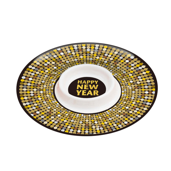12"D New Years Chip N Dip Tray, 2 Designs
