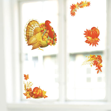 Thanksgiving Glitter Window Decoration, 2 Designs