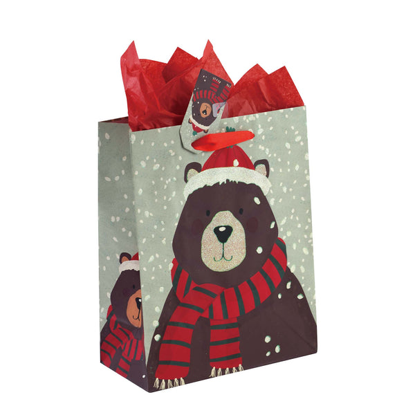 Large Snowdots Santa Glitter Bag, 4 Designs
