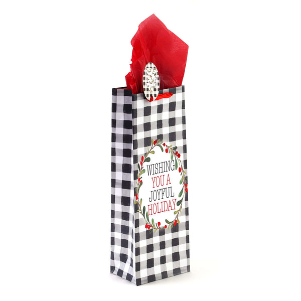 Bottle Pretty Plaid Christmas Hot Stamp/Glitter Bag, 4 Designs