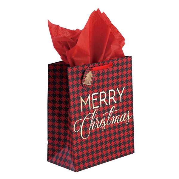 2Pk Extra Large Pretty Plaid Christmas Hot Stamp/Glitter Bag, 4 Designs