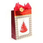 Extra Large Plaid Joy Glitter/Hot Stamp Bags, 4 Designs