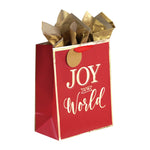 Large Plaid Joy Christmas Glitter/Hot Stamp Bag, 4 Designs