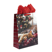 2Pk Extra Large Plaid Pets Christmas Glitter/Hot Stamp Bag, 4 Designs