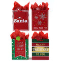 Large Hot Red Holiday Glitter/Hot Stamp Bag, 4 Designs