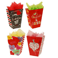 Large "Love Birds" Tapered Gift Bag With Matte Finish, Die Cut Hang Tag, 4 Designs