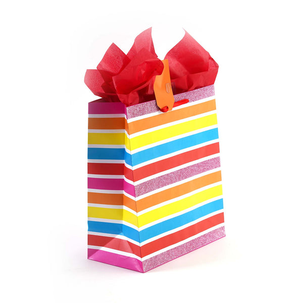3Pk Large Birthday Party Blowout Hot Stamp/Glitter/Uv Bag, 4 Designs