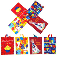 2Pk Extra Large Birthday Banquet Glitter Bag, 4 Designs