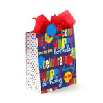 2Pk Extra Large Birthday Banquet Glitter Bag, 4 Designs