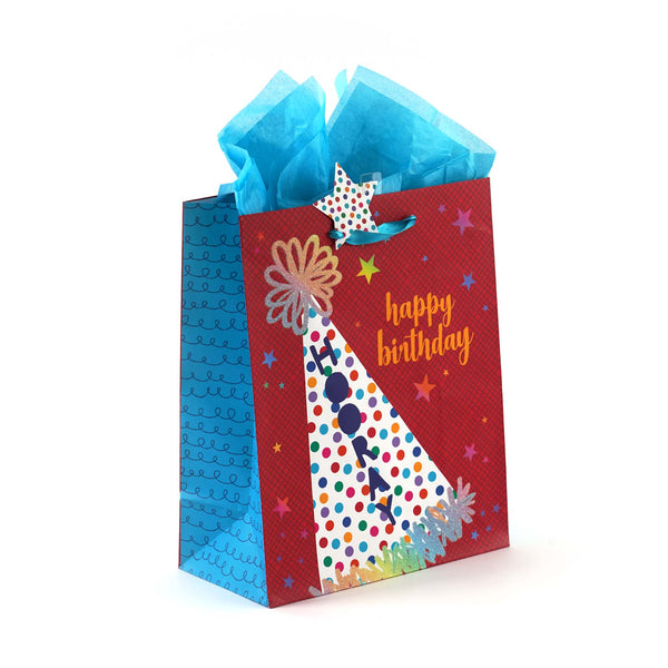 2Pk Extra Large Birthday Banquet Glitter Bag, 4 Designs