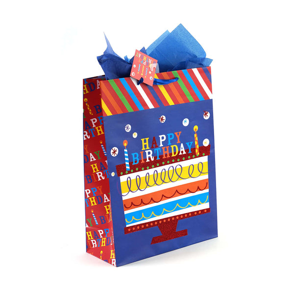 Extra Large Birthday Hooray! Hot Stamp/Glitter Bag, 4 Designs