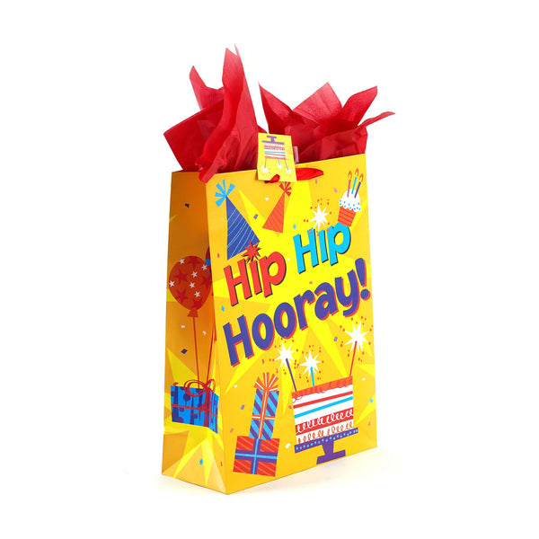 Large Birthday Hooray! Hot Stamp/Glitter Bag, 4 Designs