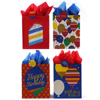 Extra Large Birthday Balloon Festivities Glitter Bag, 4 Designs
