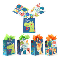 3Pk Large Baby Jungle Glitter Bag, 4 Designs