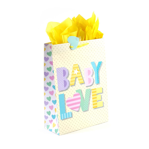 2Pk Extra Large Baby So Happy Glitter Bag, 4 Designs