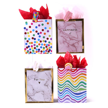 Large Marble-Dots & Waves Bag, Hot Stamp/Glitter, 4 Designs