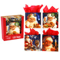 Square Large  Gifts For Santa On Matte With Glitter In Pdq, 4 Designs
