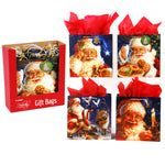 Square Large  Gifts For Santa On Matte With Glitter In Pdq, 4 Designs