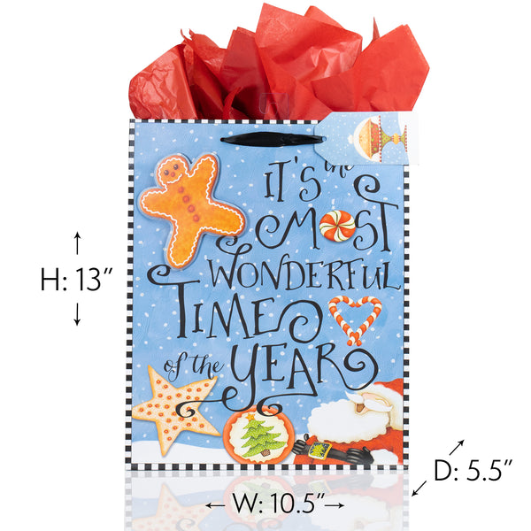 Large Good Wishes Holiday Pop Up Bag, 4 Designs