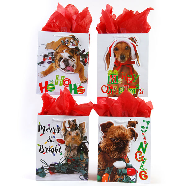 Large Christmas Pup Lights Pop Layer Bag, 4 Designs