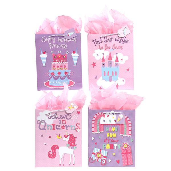 Extra Large Unicorn Party Bag, W/Gems, 4 Designs