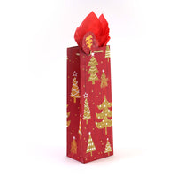 Bottle Christmas Woodgrain Glitter Bag, 4 Designs