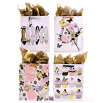 Large Cupcakes & Flowers Party Glitter/Hot Stamp Premium Plus Bag, 4 Designs