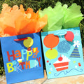 Birthday-Large Celebration Party Glitter Premium Plus Bag, 4 Designs