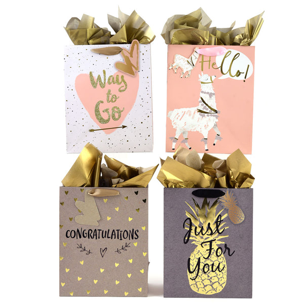 Large Congratulations Party Hot Stamp/Glitter Premium Plus Bag, 4 Designs