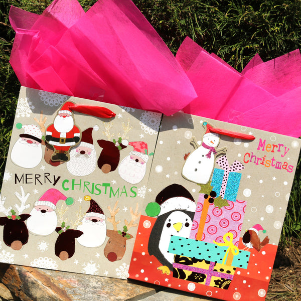 Large Hot Stamp Christmas Party Premium Plus Bag 4 Designs