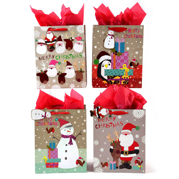 Large Hot Stamp Christmas Party Premium Plus Bag 4 Designs
