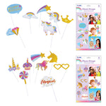 8Pcs 12" Unicorn Photo Props With Hot Stamping, 2 Assortments