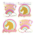 3D Unicorn Glitter Cutouts, 12" X 12",  2 Assortments