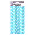 16Pk Blue Dot Paper Party Straws
